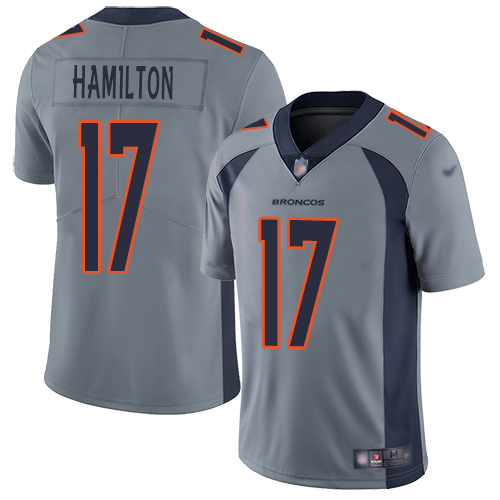 Men Denver Broncos #17 DaeSean Hamilton Limited Silver Inverted Legend Football NFL Jersey